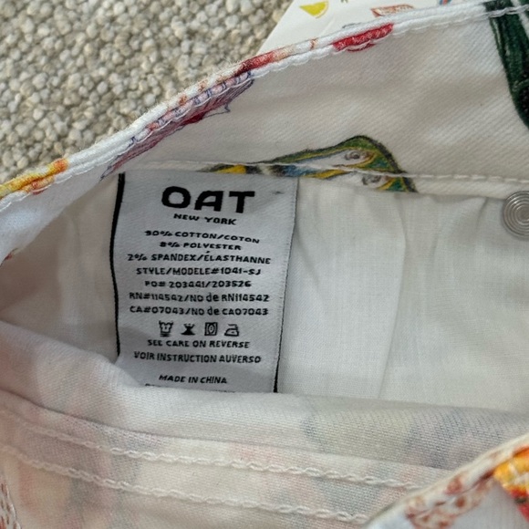 NWT OAT NEW YORK GRAPHIC PRINT WIDE LEG JEANS- SIZE 0/25 - Picture 5 of 6